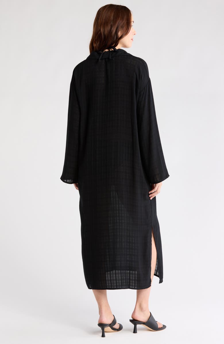 NORDSTROM RACK Long Sleeve Cover-Up Dress, Alternate, color, Black