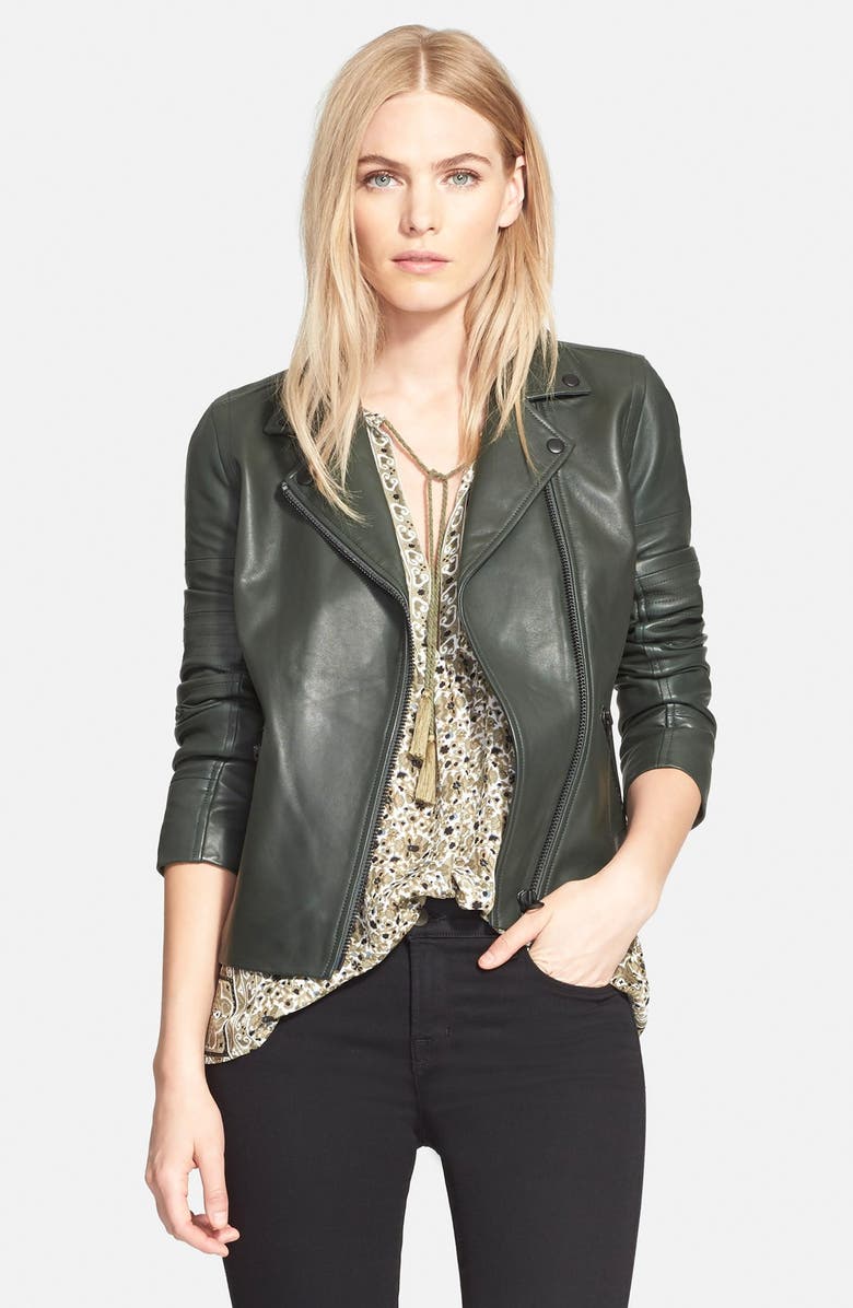 Truth & Pride 'Luna' Leather Moto Jacket, Main, color,