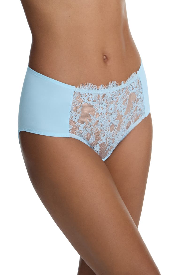 Entice Lace Trim Briefs, Alternate, color, SALTWATER/ CASHMERE