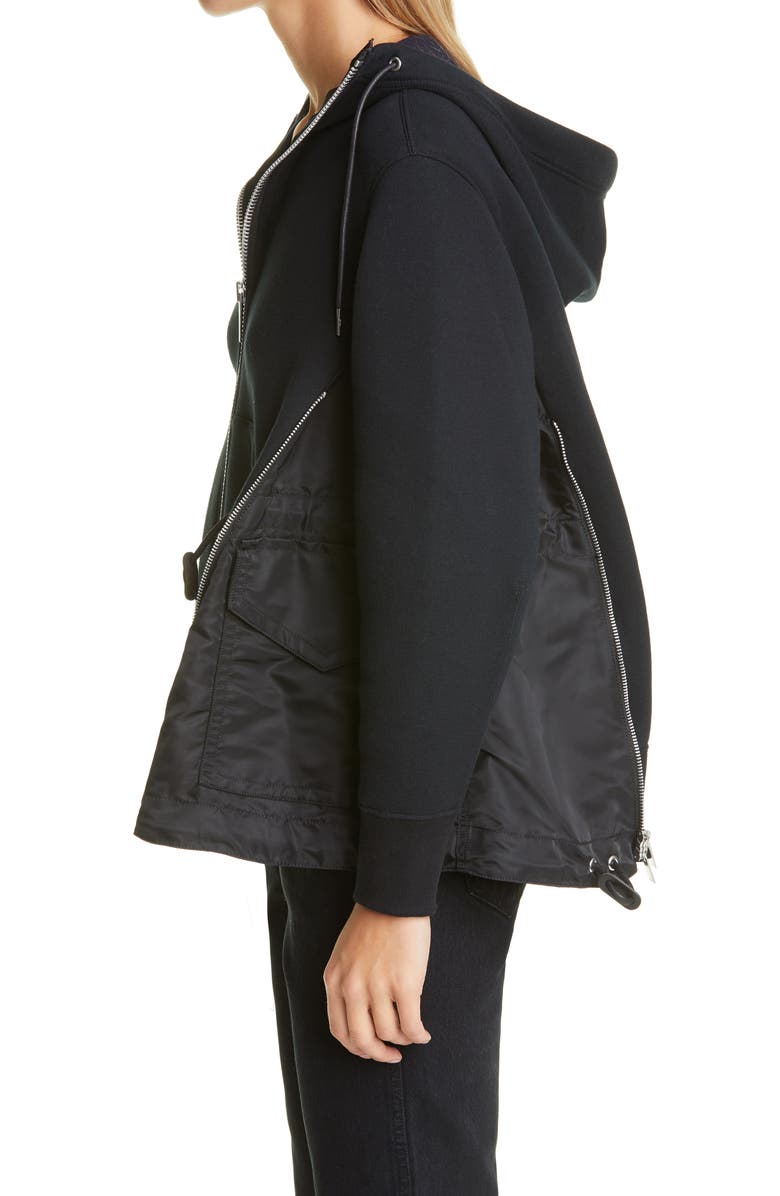 Sacai MA-1 Side Gusset Sponge Hoodie, Alternate, color, 