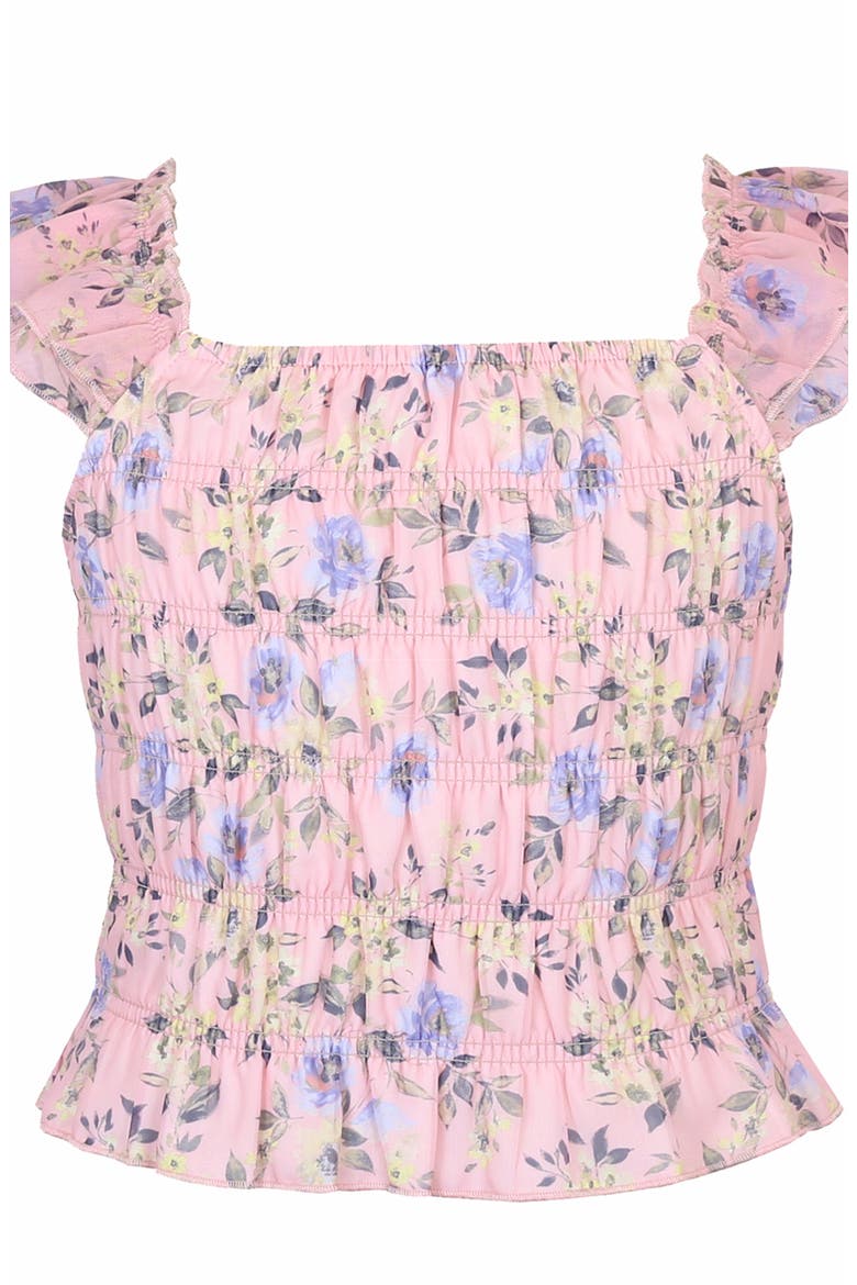 Kids' Ruffle Floral Top & Skirt Set, Alternate, color, MULTI PINK