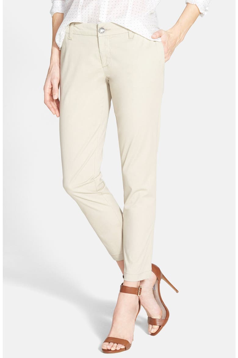 'Catherine' Slim Ankle Trousers, Main, color, KHAKI