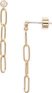 Nordstrom Cubic Zirconia Post Paper Clip Drop Earrings