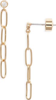 Nordstrom Cubic Zirconia Post Paper Clip Drop Earrings