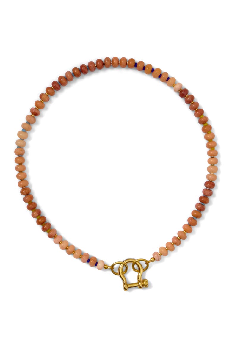 Bevo Gender Inclusive Peach Quartz Necklace, Alternate, color, Peach