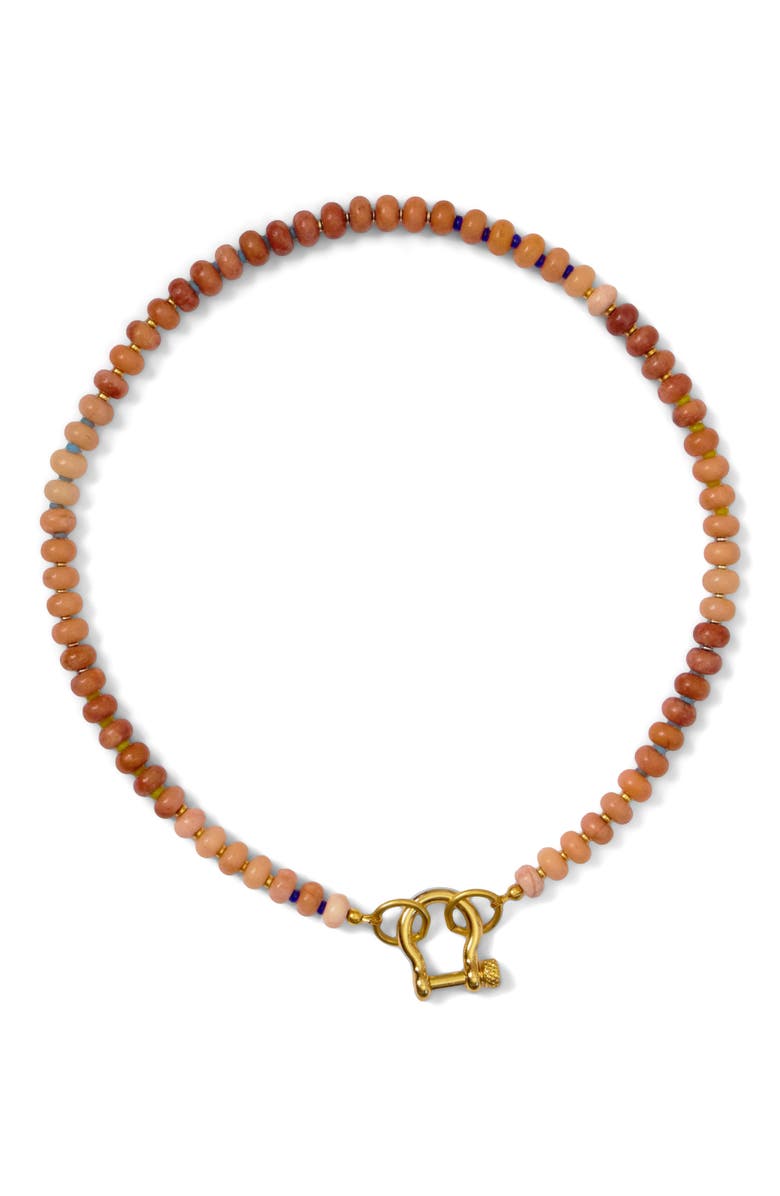 SHOP SPICY DAN Bevo Gender Inclusive Peach Quartz Necklace, Alternate, color, Peach
