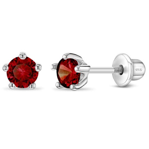 Classic Cubic Zirconia Birthstone Solitaire Earrings