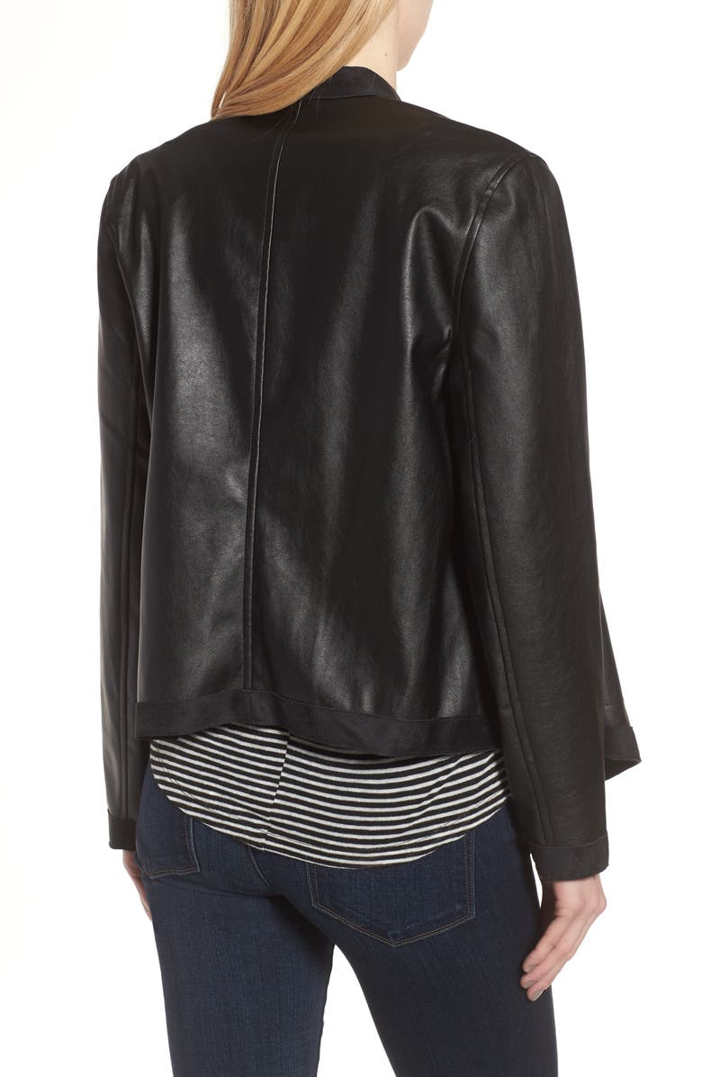 BB Dakota by Steve Madden BB Dakota Teagan Reversible Faux Leather Drape Front Jacket, Alternate, color, 