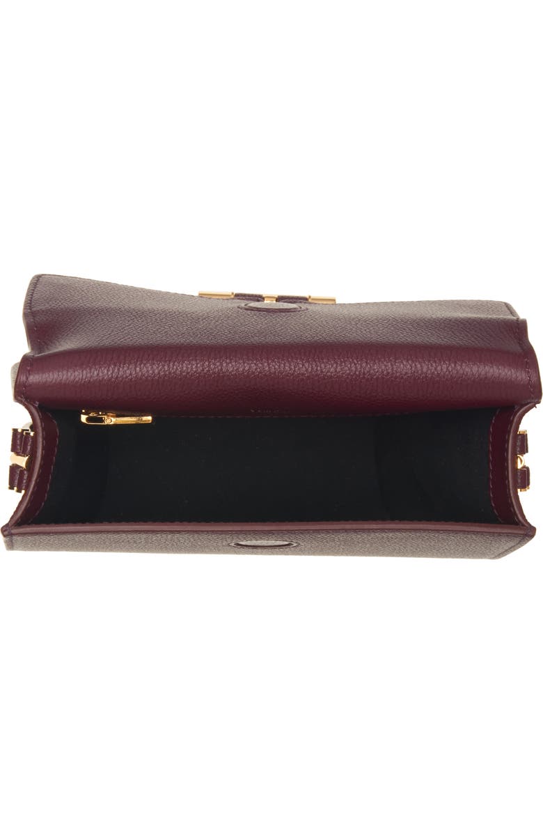 TOM FORD Mini Tara Grained Leather Crossbody Bag, Alternate, color, 1R025 Red Plum