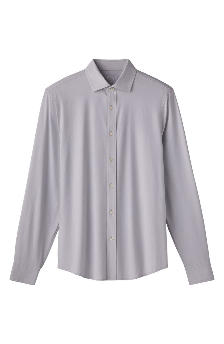 Rhone Commuter Slim Fit Button-Up Shirt, Alternate, color, Sleet Gray Micro Dot