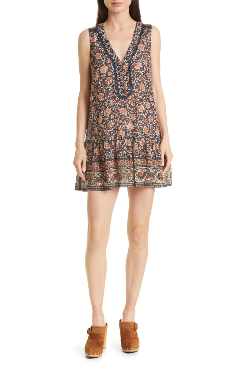 Veronica Beard Leanna Sleeveless Ruffle Minidress, Main, color,