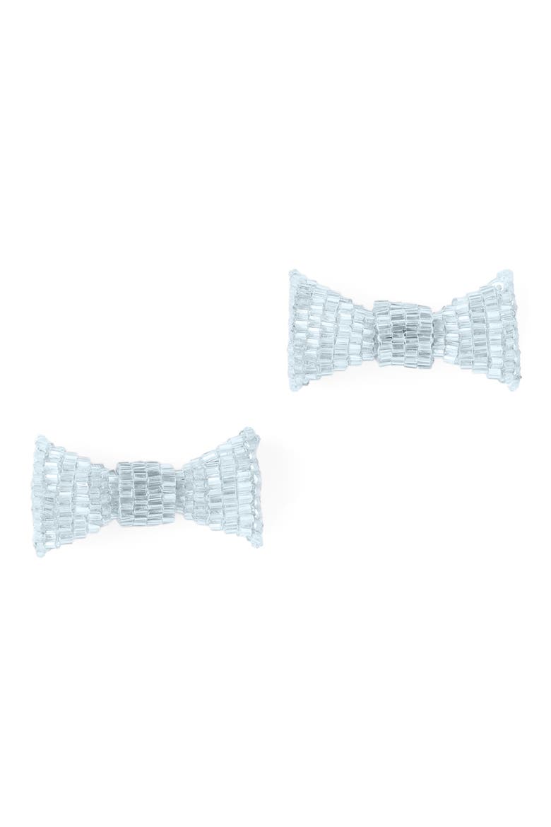 Beaded Bow Stud Earrings, Main, color, BABY BLUE