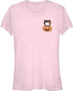 Hello Kitty Junior's Hello Kitty Halloween Pumpkin and Kitty Pocket Graphic T-Shirt
