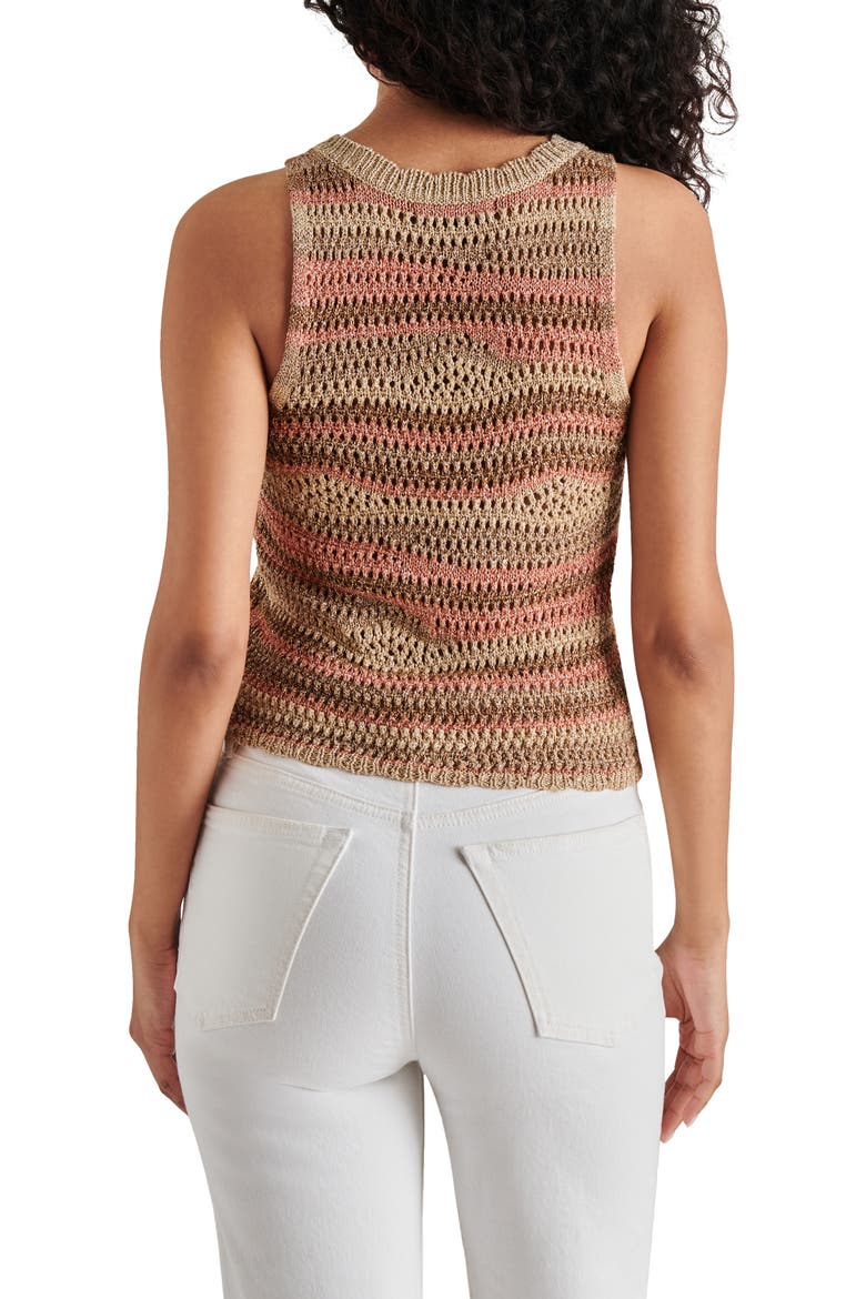 Hannah Metallic Open Stitch Sleeveless Sweater, Alternate, color, MUSHROOM