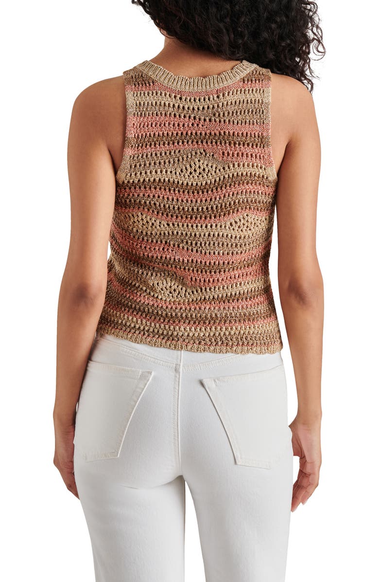 Steve Madden Hannah Metallic Open Stitch Sleeveless Sweater, Alternate, color, 