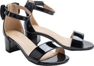 Tulleen Patent Banded Block Heels
