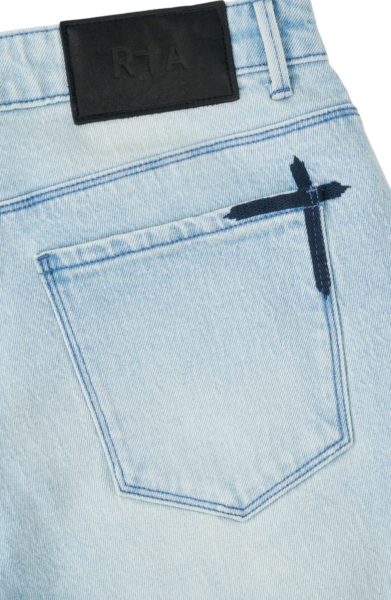 RtA Bryant Ripped Skinny Jeans, Alternate, color, Soft Horizon Side Cross