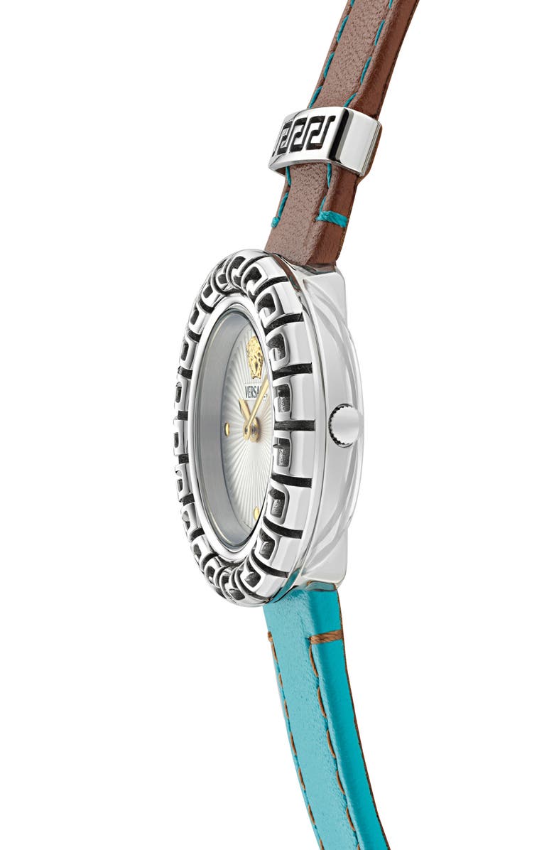 Versace La Greca Diamond Bracelet Watch & Leather Strap Gift Set, 28mm, Alternate, color,