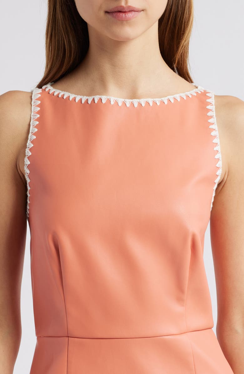 Saylor Pices Sleeveless Faux Leather Sheath Cocktail Dress, Alternate, color, 