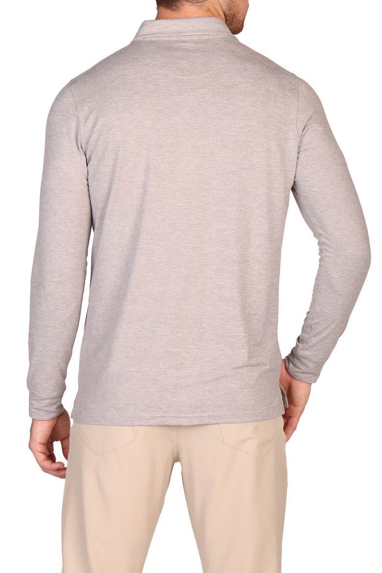 Brushed Mélange Long Sleeve Polo, Alternate, color, GREY HEATHER