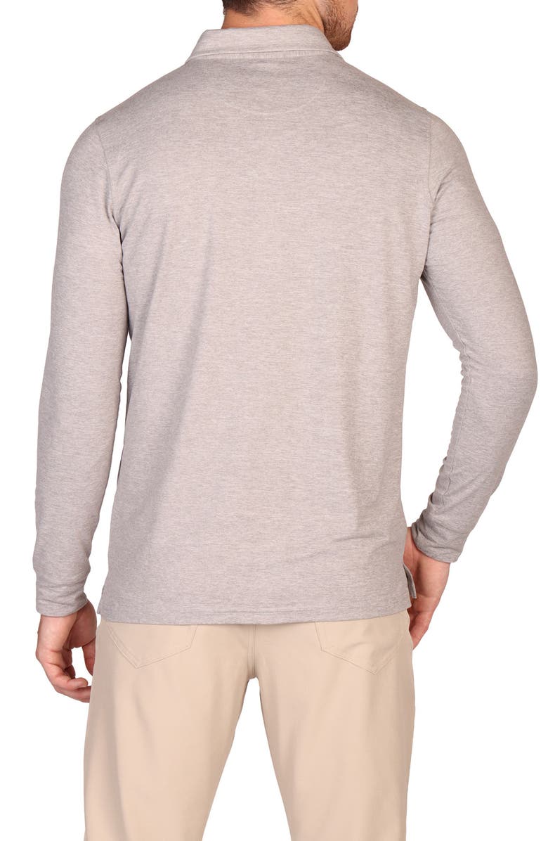 TailorByrd Brushed Mélange Long Sleeve Polo, Alternate, color, Grey Heather