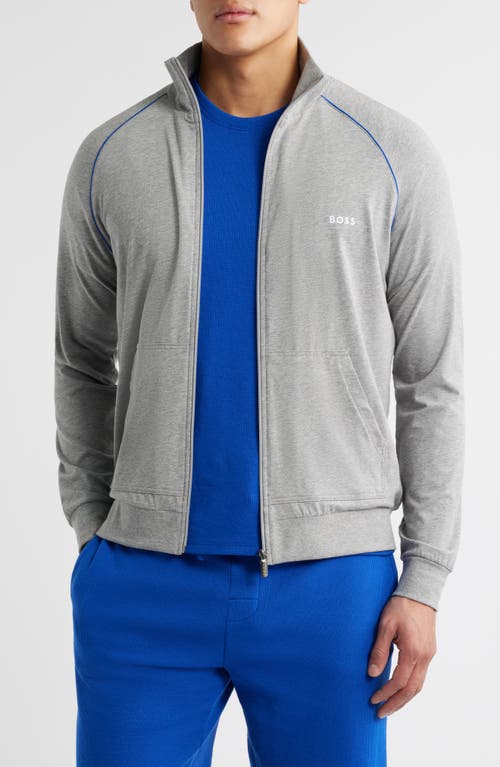Hugo Boss Boss Mixmatch Z 1 Knit Jacket In Medium Grey