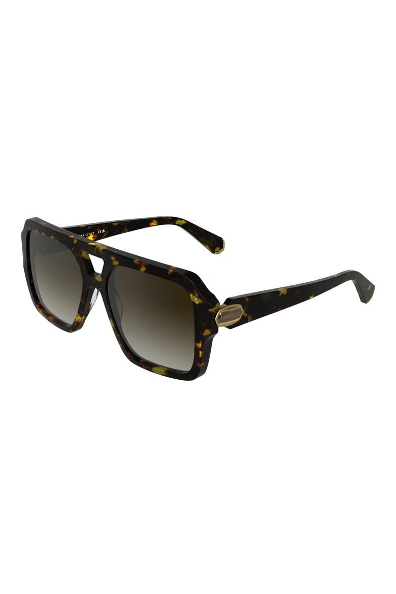Elisa 57mm Gradient Aviator Sunglasses, Alternate, color, TOKYO TORTOISE