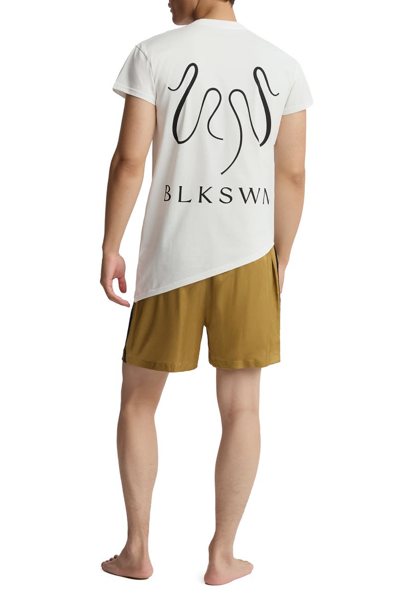 Feathers Bronze Unisex Short Pajamas Set, Alternate, color, Bronze
