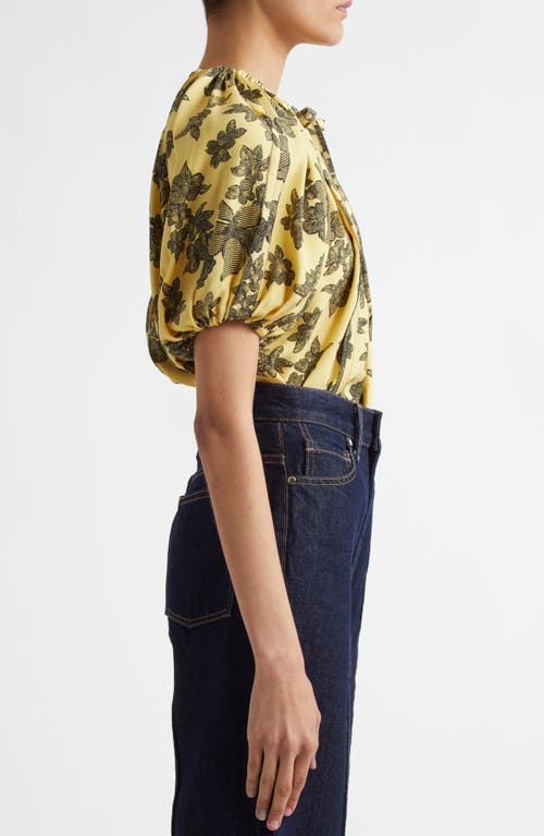 Ulla Johnson Marcelena Floral Puff-sleeve Top In Solaris
