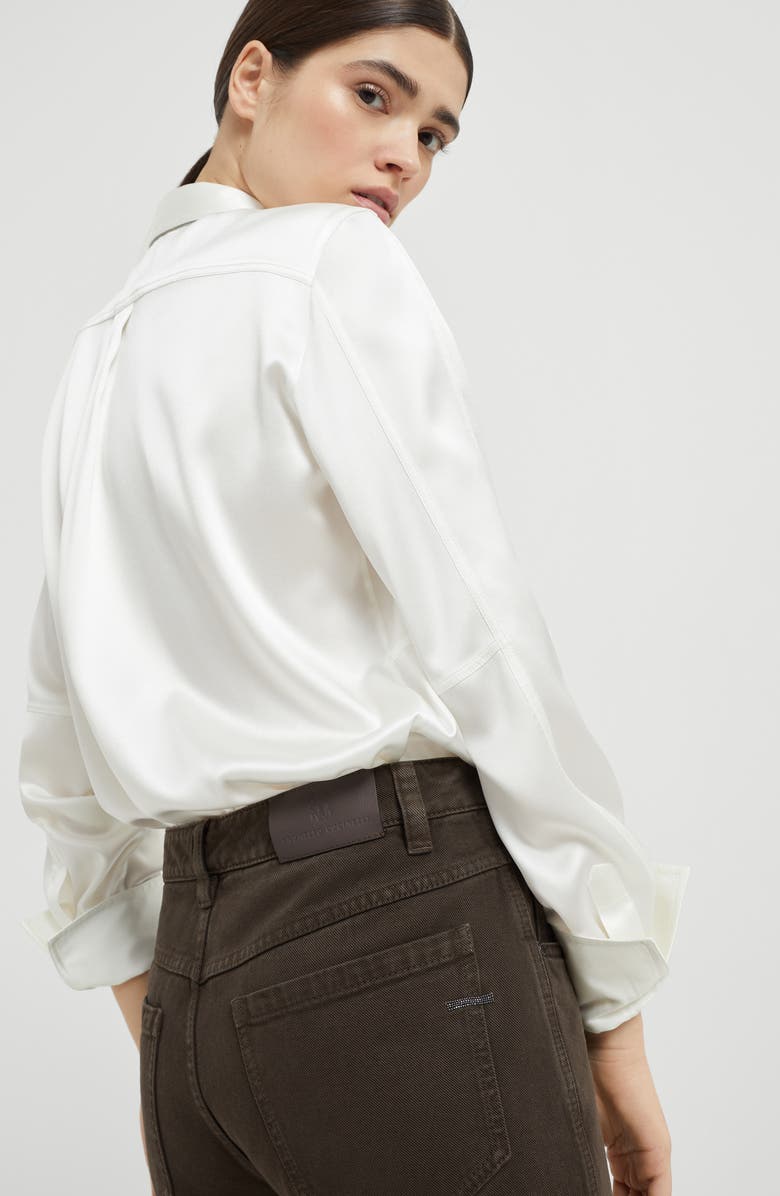 Brunello Cucinelli Straight five-pocket trousers, Alternate, color, Chocolate