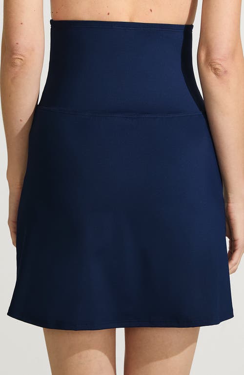 Lands' End Tummy Control Ultra High Waisted Modest Swim Skirt Swim Bottoms In Deep Sea Navy