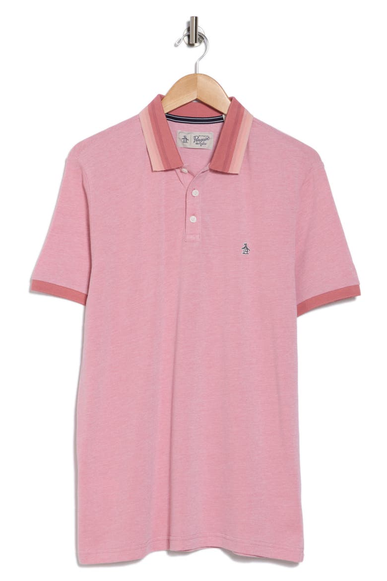 Tipped Cotton Contrast Collar Polo, Alternate, color, DUSTY ROSE