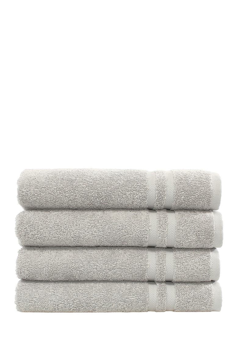 Denzi Hand Towels - Set of 4 - Grey, Main, color, GREY