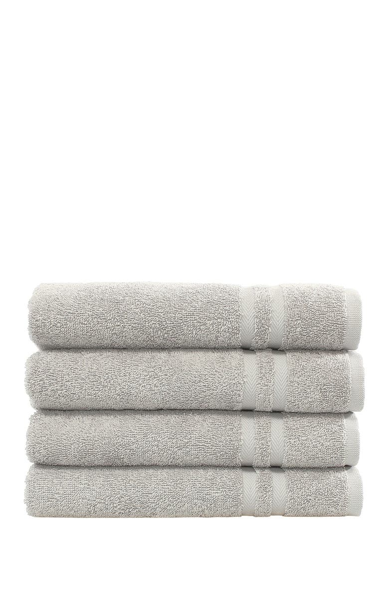 Linum Home Textiles Denzi Hand Towels - Set of 4 - Grey, Main, color, Grey