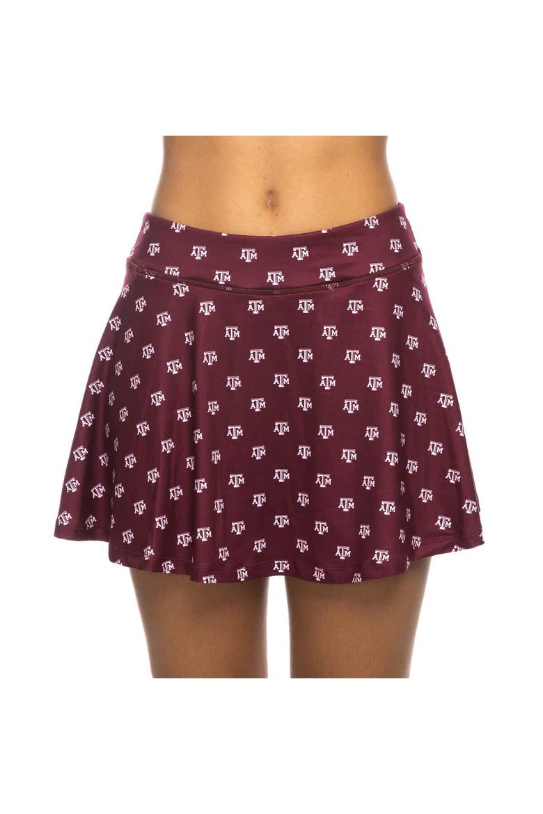 Women's ZooZatz Maroon Texas A&M Aggies All-Over Print Flowy Skort, Main, color, Maroon