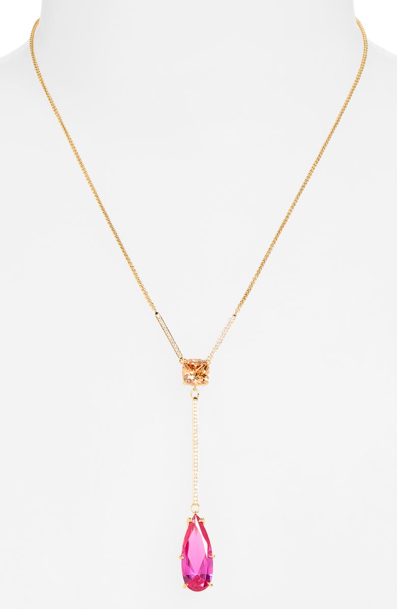 Nadri Blushing Y-Necklace, Alternate, color, Gold