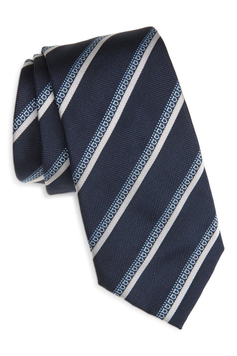 Cinia Silk Tie, Main, color, BLU SCURO