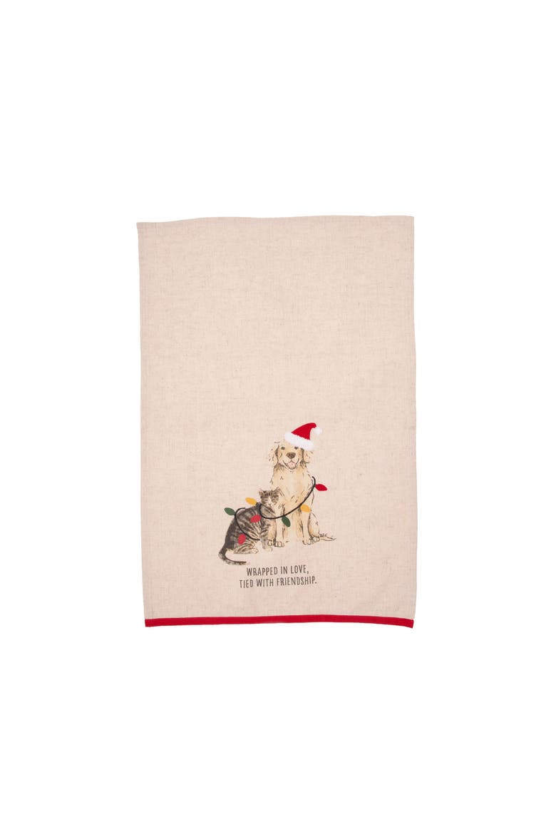 Tied With Friendship Pets Christmas Towel, Alternate, color, Red