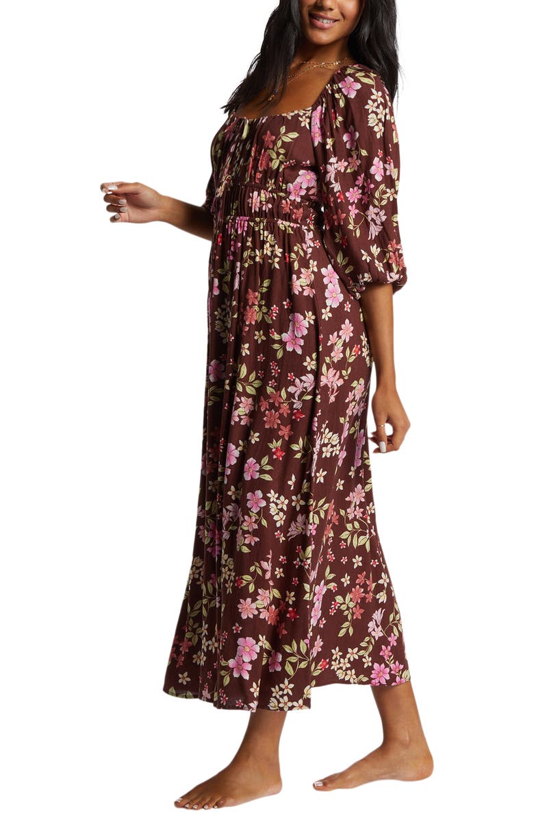 Billabong Rosey Skies Floral Midi Dress, Alternate, color, 