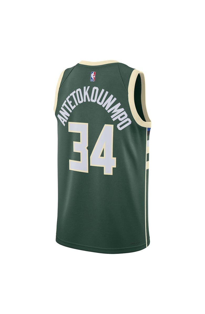 Nike Unisex Nike Giannis Antetokounmpo Hunter Green Milwaukee Bucks Swingman Jersey - Icon Edition, Alternate, color, Hunter Green