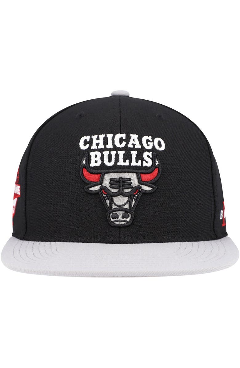 Mitchell & Ness Men's Mitchell & Ness Black/Gray Chicago Bulls Core Snapback Hat, Alternate, color, Black
