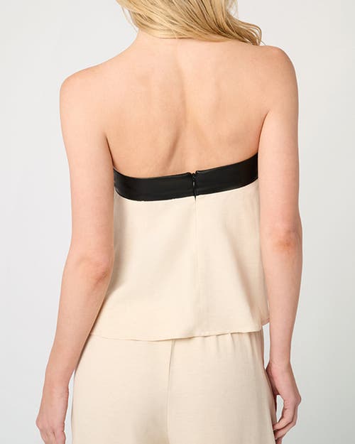 Weworewhat Strapless Top In Black/taupe
