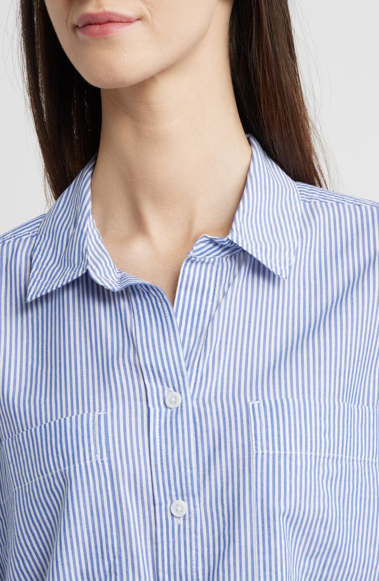 beachlunchlounge Everlynn Cotton Blend Button-Up Shirt, Alternate, color, Sea Floor