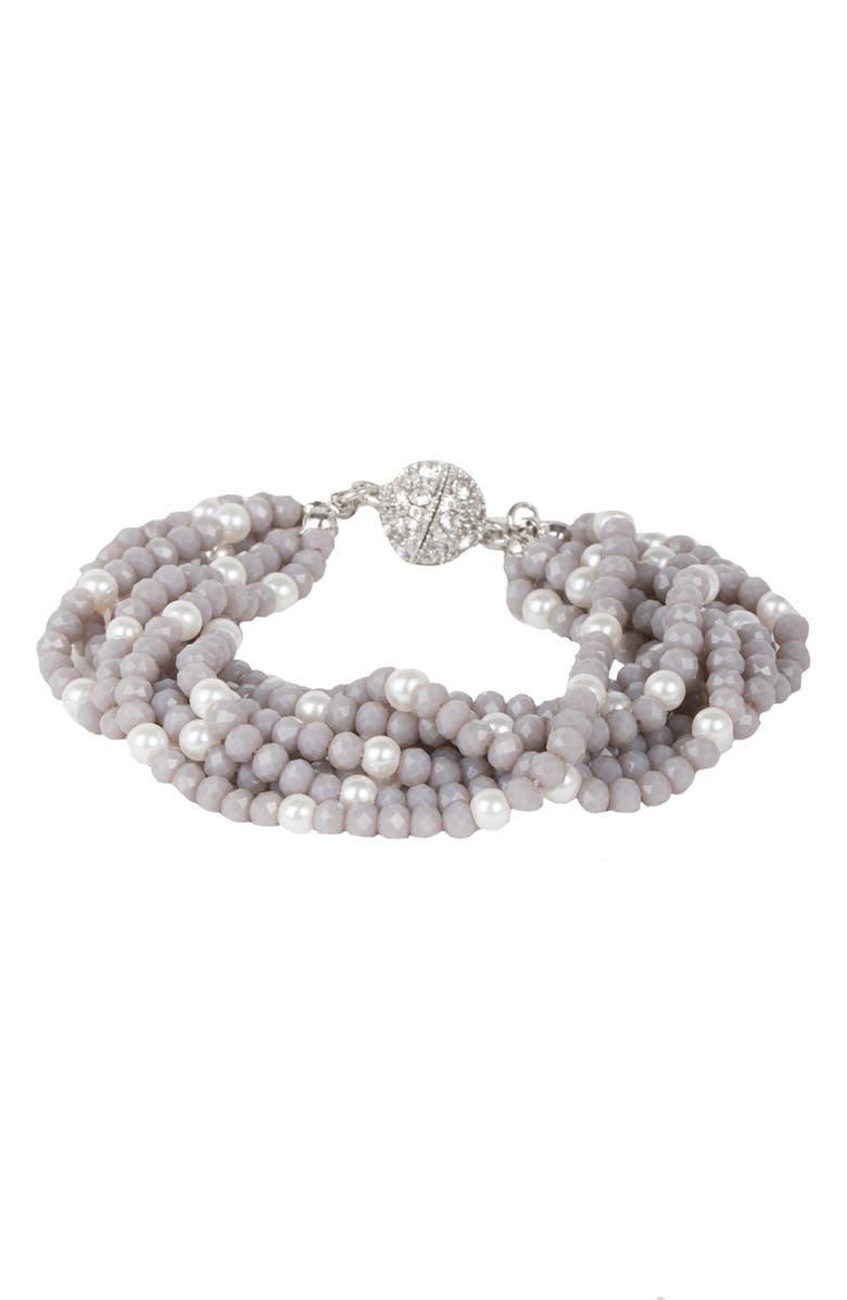 SAACHI Crosby Beaded Pearl Bracelet, Main, color, 