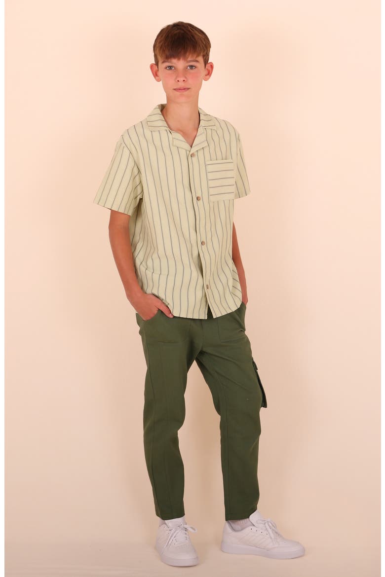 Kids' Stripe Camp Shirt, Alternate, color, MINT