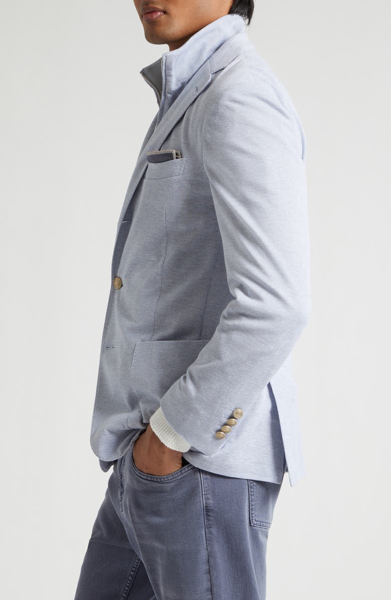 Eleventy Cotton & Linen Sport Coat with Removable Bib, Alternate, color, 08 Denim