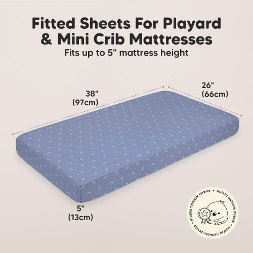 Keababies Soothe Fitted Mini Crib Sheet In Marine Muse
