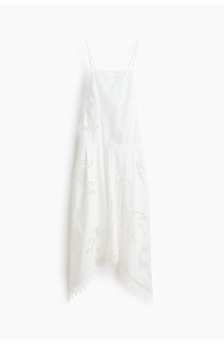 H&M Broderie Anglaise Cotton Dress, Main, color, White