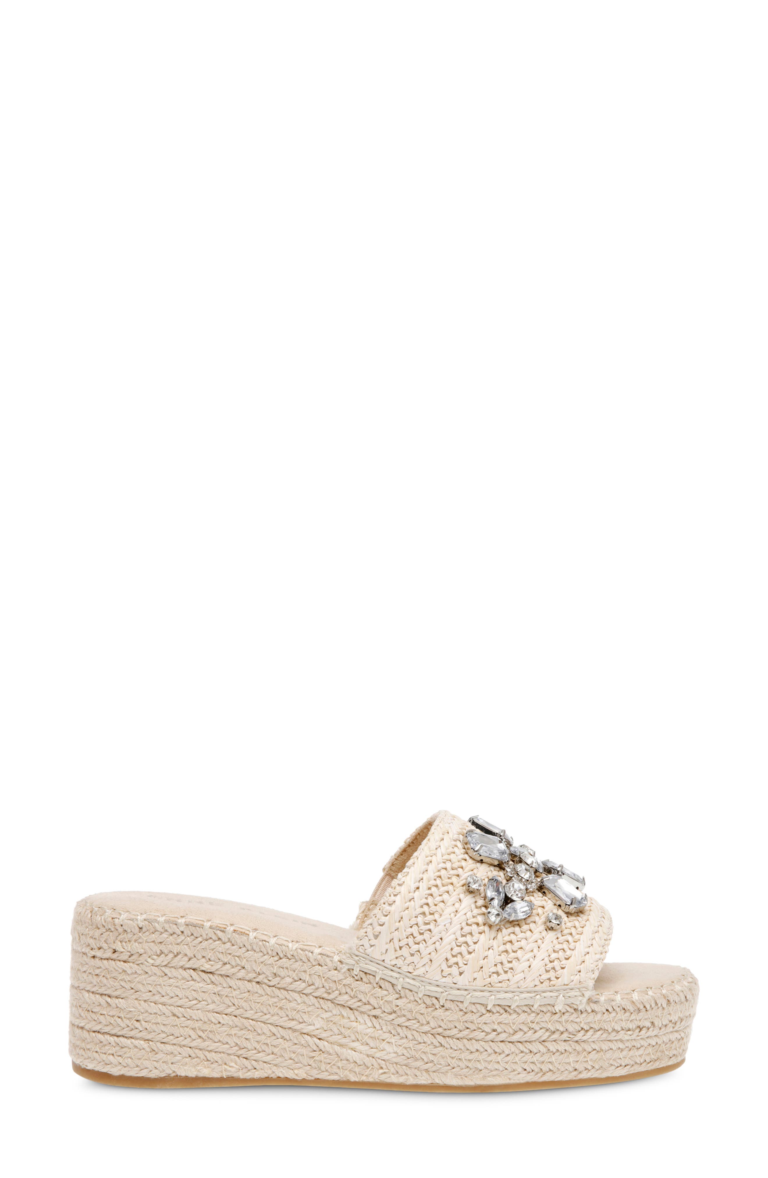 Anne Klein Crystal Espadrille Slide Sandal, Alternate, color, 