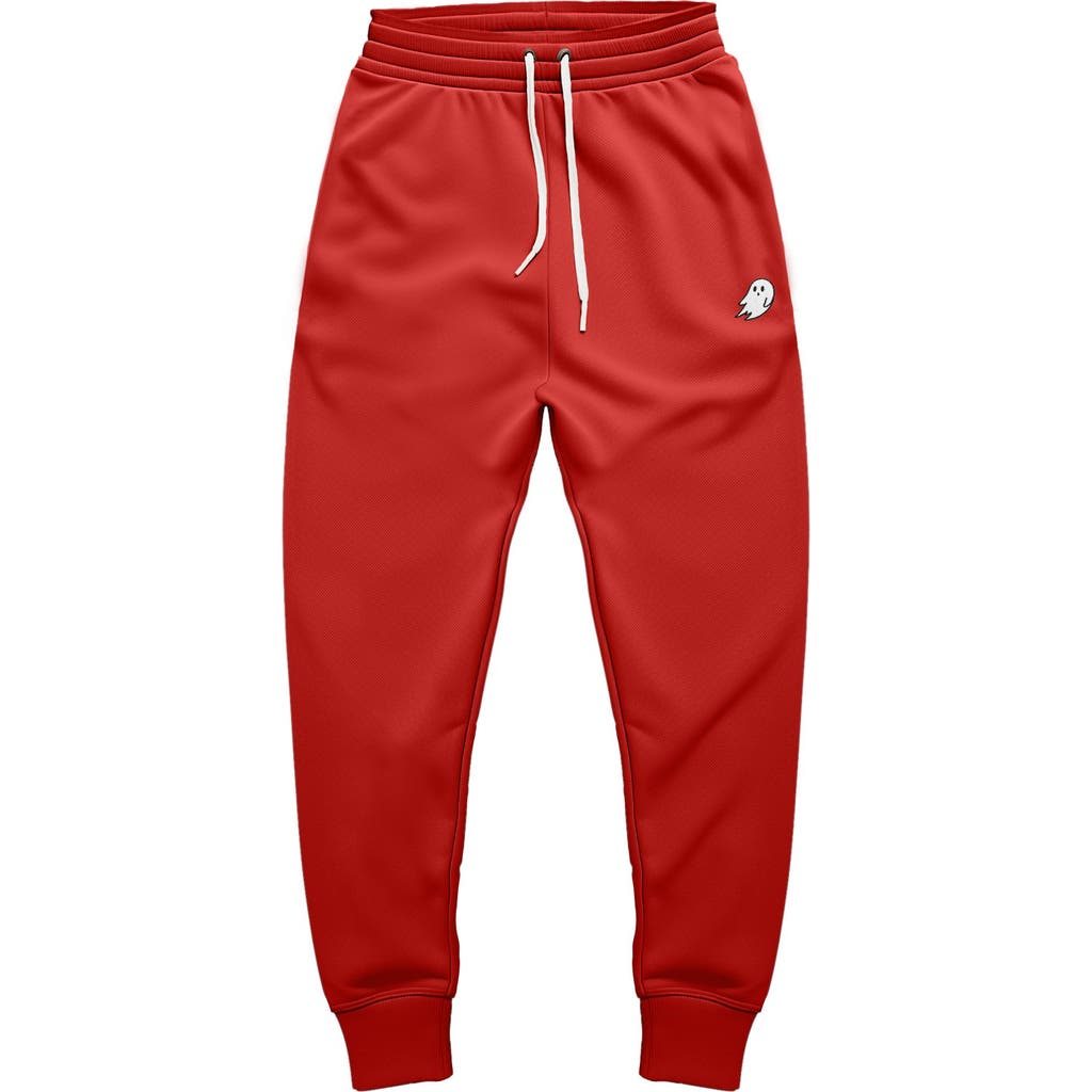 Dalix Mens Ghost Fleece Jogger Sweatpants In Red